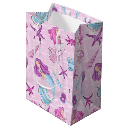 Mermaid Gift Bag Medium Cadeauzakje (Voorkant Gekanteld)