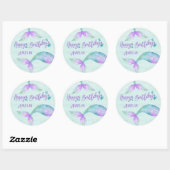 Mermaid Gift Wrap Gepersonaliseerd Happy Birthday Ronde Sticker (Vel)