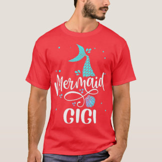 Mermaid Gigi Funny Women Family Matching Party Squ T-shirt