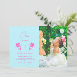 Mermaid Girl Birthday Minimalist Modern Photo Kaart