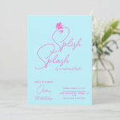 Mermaid Girl Birthday Minimalist Simple Modern Kaart (Staand voorkant)