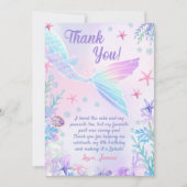Mermaid Girl Birthday Party Bedankkaart (Voorkant)