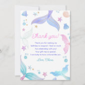 Mermaid Girl Birthday Party Bedankkaart (Voorkant)