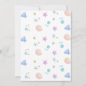 Mermaid Girl Birthday Party Bedankkaart (Achterkant)