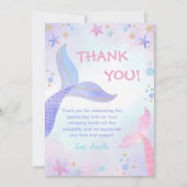 Mermaid Girl Birthday Party Bedankkaart (Voorkant)
