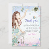 Mermaid Girl Birthday Party Bedankkaart (Voorkant)