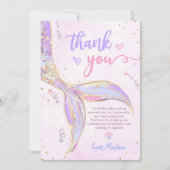Mermaid Girl Birthday Party Bedankkaart (Voorkant)