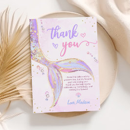 Mermaid Girl Birthday Party Bedankkaart