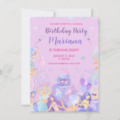 Mermaid Girl Birthday Party Invitation Kaart (Voorkant)