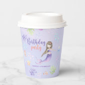 Mermaid Girl Birthday Party Papieren Bekers (Voorkant)