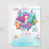 Mermaid Girl Birthday Uitnodiging (Voorkant)