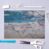 Mermaid Girl Blue White Nautical Ocean Waves Tissuepapier (Craft)