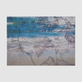 Mermaid Girl Blue White Nautical Ocean Waves Tissuepapier