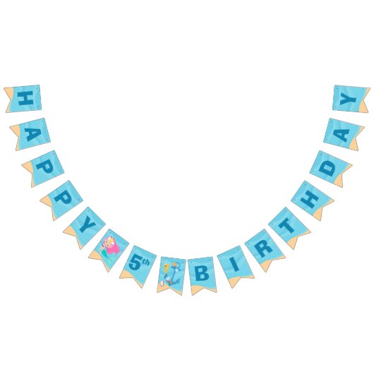 Mermaid Girl Cute Custom Kinder Pool Birthday Part Vlaggetjes (Alle)