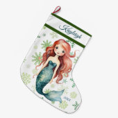 Mermaid Girl Grote Kerstsok (Voorkant (Hangend))