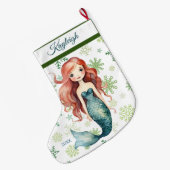 Mermaid Girl Grote Kerstsok (Achterkant (Hangend))