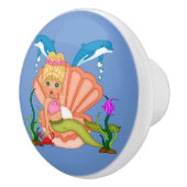 Mermaid Girl Keramische Knop (Rechts)