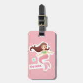 Mermaid Girl Personeel reizen Bagagelabel (Voorkant verticaal)