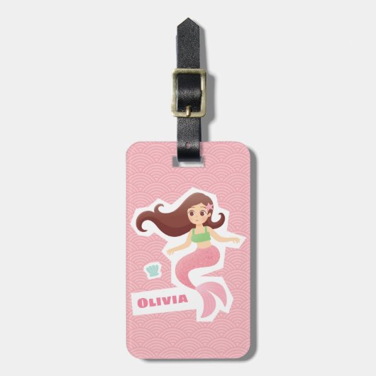  Mermaid Girl Personeel reizen Bagagelabel (Voorkant verticaal)