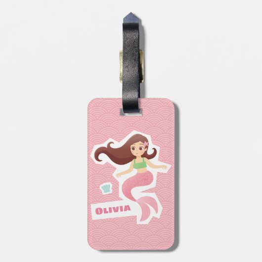  Mermaid Girl Personeel reizen Bagagelabel (Achterkant verticaal)