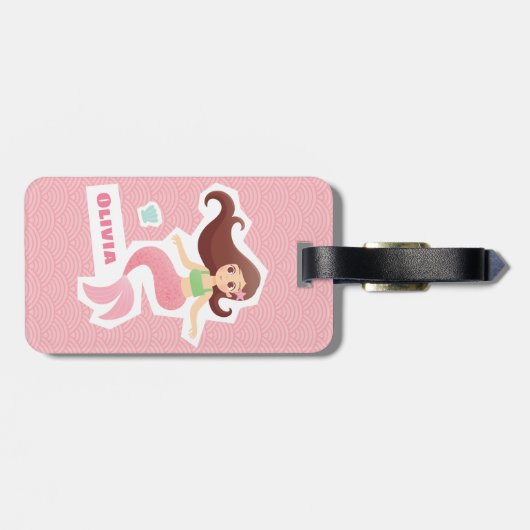 Mermaid Girl Personeel reizen Bagagelabel (Achterkant horizontaal)