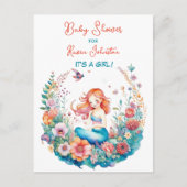  Mermaid Girl's Baby Douche Uitnodigingen (Voorkant)