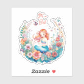  Mermaid Girl's Baby shower Het is een meisje Sticker (Vel)