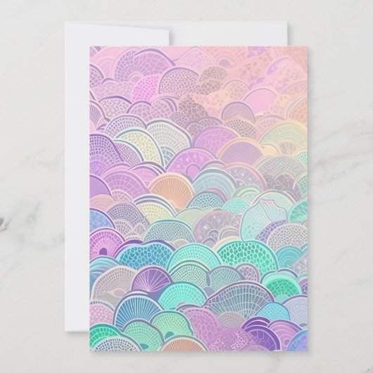 Mermaid Girls Birthday Party Paarse Glitter Kaart (Achterkant)