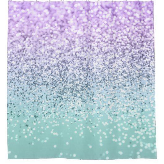 Mermaid Girls Glitter 1b (Faux Glitter) #pastel Douchegordijn (Voorkant)