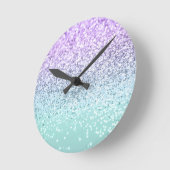 Mermaid Girls Glitter 1b (Faux Glitter) #pastel Ronde Klok (Hoek)