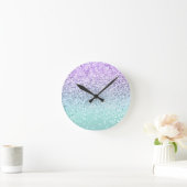 Mermaid Girls Glitter 1b (Faux Glitter) #pastel Ronde Klok (Huis)