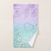 MERMAID Girls Glitter Heart #1 Bad Handdoek (Handdoek)