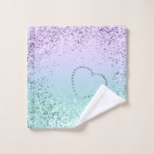 MERMAID Girls Glitter Heart #1 Bad Handdoek (Wasdoekje)