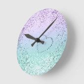 MERMAID Girls Glitter Heart #1 Ronde Klok (Hoek)