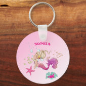 Mermaid Girls Pink Personal Sleutelhanger (Voorkant)