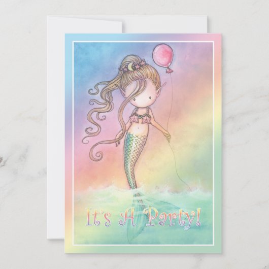Mermaid Girls Verjaardagsfeestje Uitnodigingen (Voorkant)
