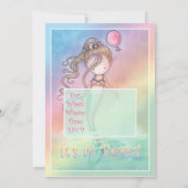 Mermaid Girls Verjaardagsfeestje Uitnodigingen (Achterkant)