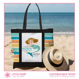 Mermaid Girls Week op het strand gepersonaliseerd Tote Bag