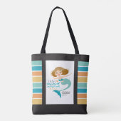 Mermaid Girls Week op het strand gepersonaliseerd Tote Bag (Achterkant)