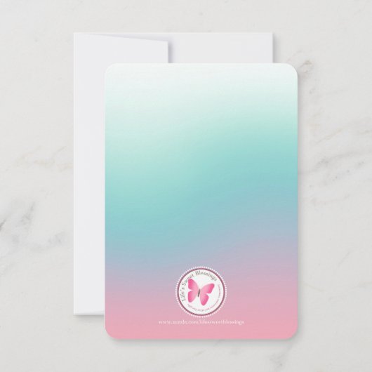 Mermaid Glam Birthday Party Kaart (Achterkant)