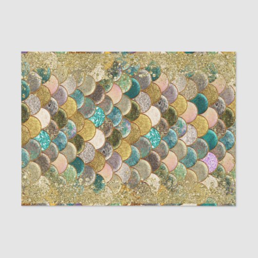 Mermaid Glam Ocean Zee Scales Glamor Glitter Chic Tissuepapier (Voorkant)