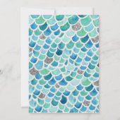 Mermaid Glitter Birthday Party Invitation Kaart (Achterkant)