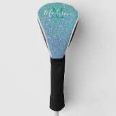 Mermaid Glitter Blue Blauwgroen Green Ombre Monogr Golfheadcover (Voorkant)