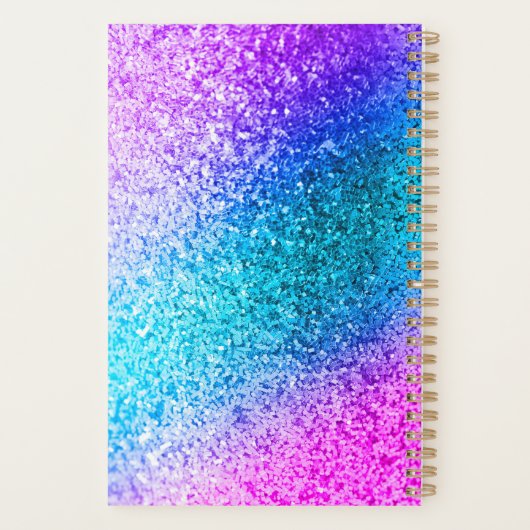 Mermaid Glitter Elegant Script Naam 2021 Planner (Achterkant)