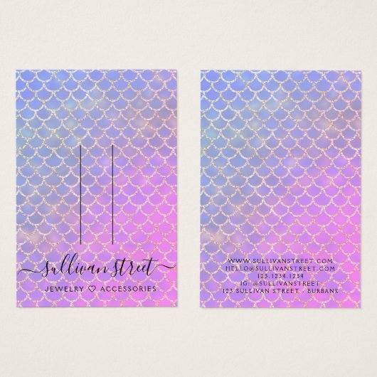 Mermaid Glitter Hair Clip Jewelry Display Kaart (Voorkant /achterkant)