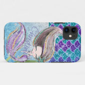 Mermaid Glitter Illustration with Tail Scales Case-Mate iPhone Case (Achterkant (horizontaal))