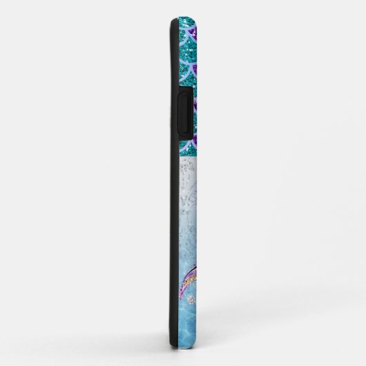 Mermaid Glitter Illustration with Tail Scales Case-Mate iPhone Case (Achterkant/rechts)