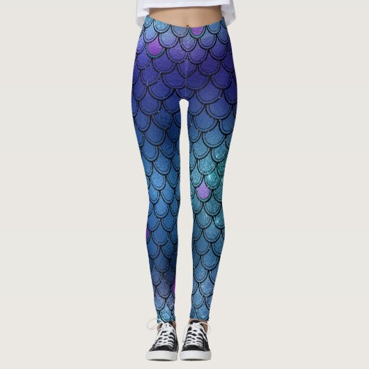 Mermaid glitter leggings (Voorkant)