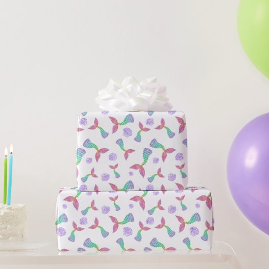 Mermaid Glitter Pattern Cadeaupapier (Feestgeschenken)