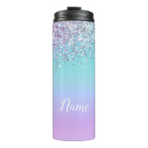 Mermaid Glitter Personalized Thermal Tumbler